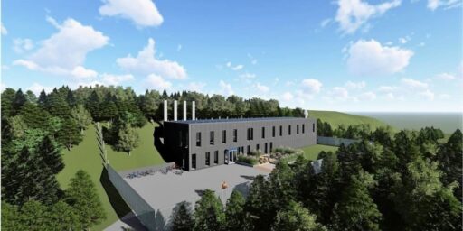 Illustrasjon av vannbehandlingsanlegget som skal bygges i Husebyskogen i Oslo.